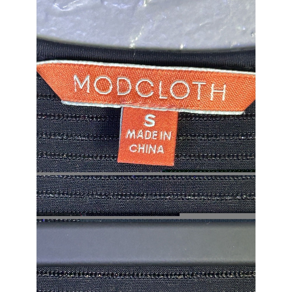 Modcloth A Line Skater Dress Women Small Striped Glitter Sparkle Rainbow Stretch - Picture 3 of 10